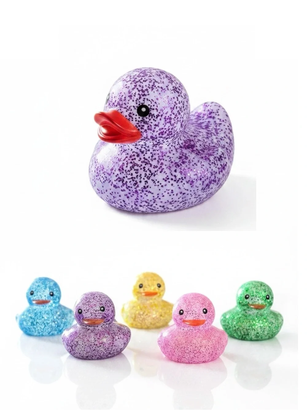 Purple Glitter Rubber Duck Ducky Squishy Toy Fidget Relax Trending Best Seller